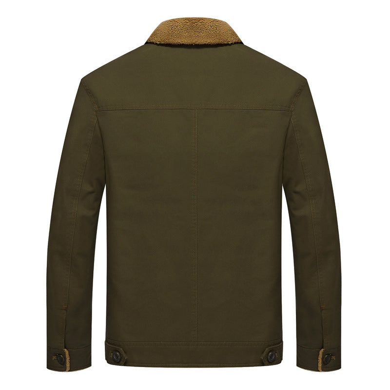 Herren Robuste Canvas-Truckerjacke mit durchgehendem Teddyfutter und Hemdkragen Echo Archiv