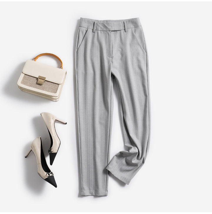 Damen Elegante und bequeme Hochtaillierte Anzughose Echoarchiv