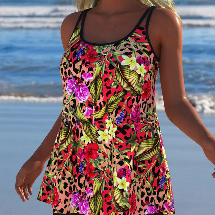 Damen Schwimmanzug mit modischem A-Linien-Schnitt und floralem Design Echo Archiv