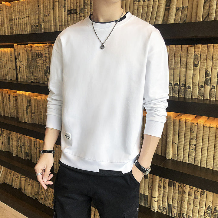 Herren lässiger Sweatshirt mit kontrastierendem Saum Echoarchiv