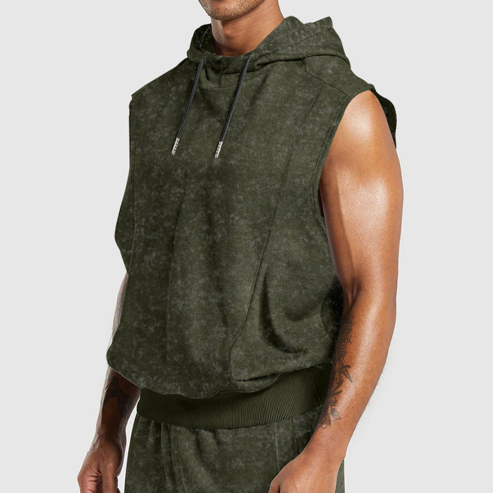 Herren ärmelloses Kapuzenshirt aus weichem Sweatstoff Echoarchiv