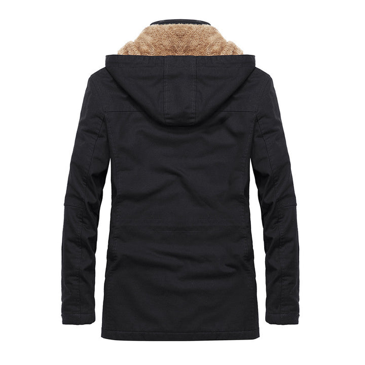 Herren Canvas-Parka mit Teddyfutter, verstecktem Zweiwege-Reißverschluss und Utility-Taschen – Taviero