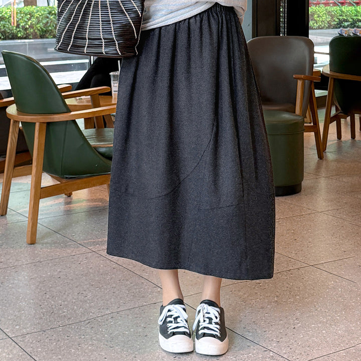 Damen Eleganter Midirock mit lässigem Schnitt Echoarchiv