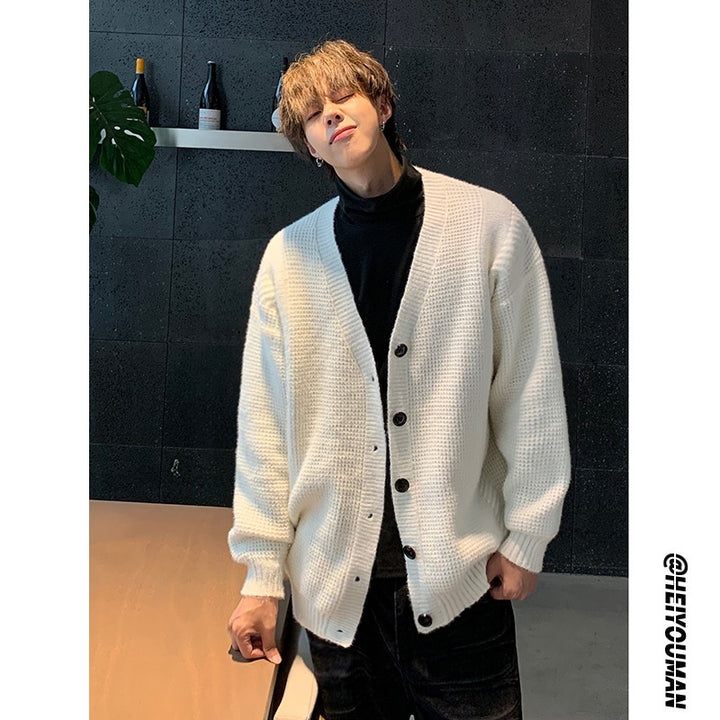 Herren Klassische Strickjacke mit Knopfleiste Echoarchiv