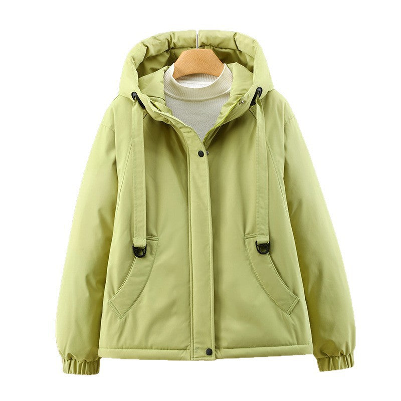 Damen Kurze Thermo-Kapuzenjacke mit Tunnelzug, Winddichter Außenhülle und elastischen Bündchen Echo Archiv