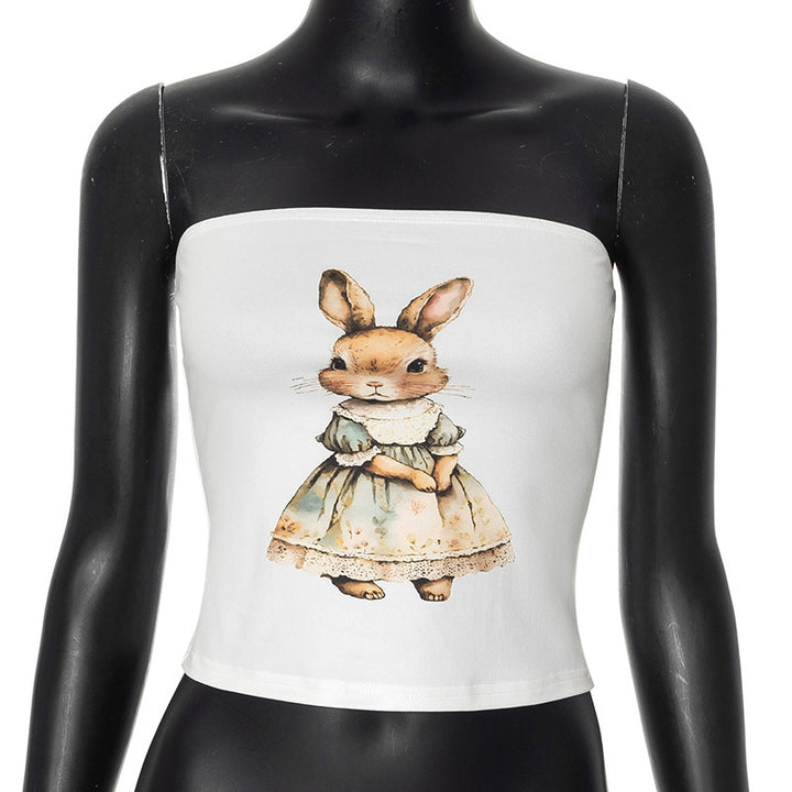 Damen Bandeau-Top mit verspieltem Tierdesign Echo Archiv