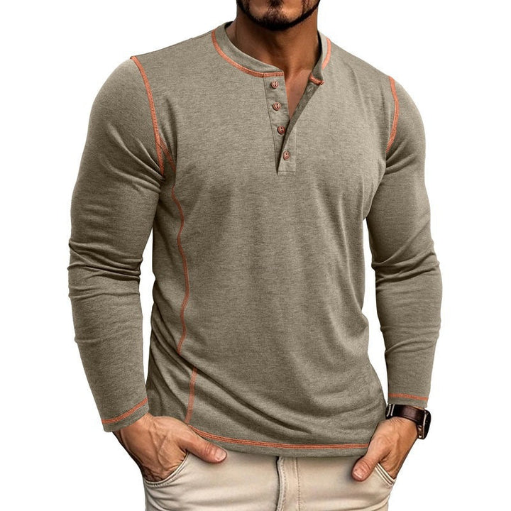 Herren Langarmshirt mit Knopfleiste Echoarchiv