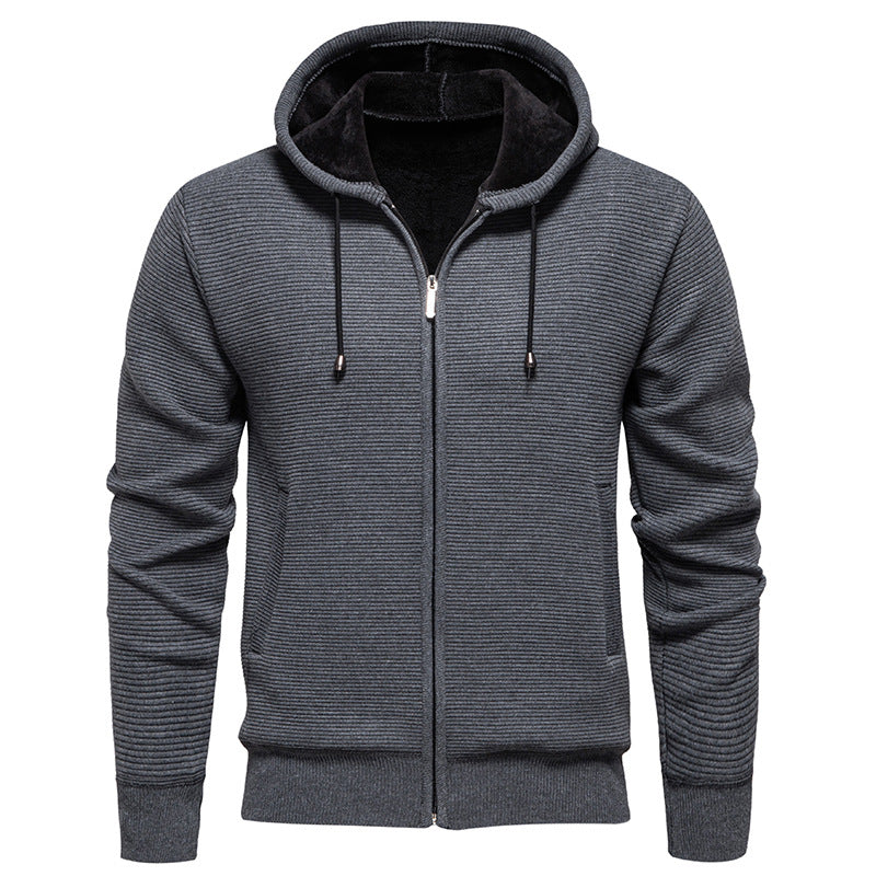 Herren sportliche Fleecejacke mit hohem Kragen und Reißverschluss Echoarchiv