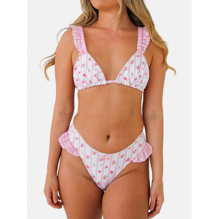 Damen Triangel-Bikini mit floralem Design und Rüschendetails Echo Archiv