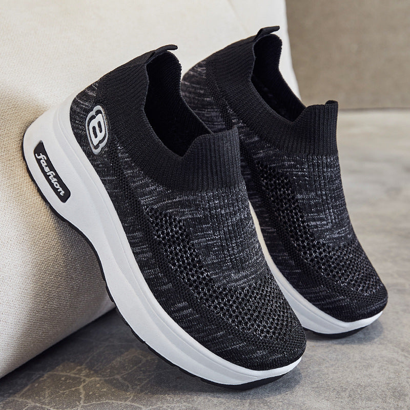 Damen nan atmungsaktive Strick-Sneaker mit Plateau-Sohle und elastischer Sockenkonstruktion Echo Archiv