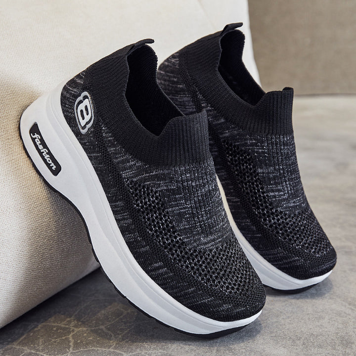 Damen nan atmungsaktive Strick-Sneaker mit Plateau-Sohle und elastischer Sockenkonstruktion Echo Archiv