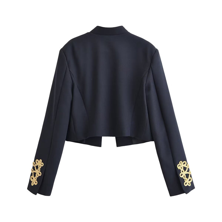 Damen Kurze Militärjacke mit goldverzierter Kordelapplikation Echo Archiv