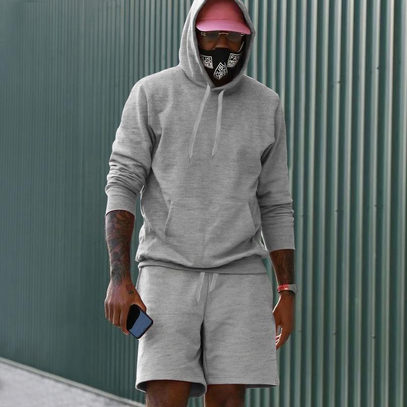 Echoarchiv Herren Hoodie-Shorts-Set mit Kängurutasche