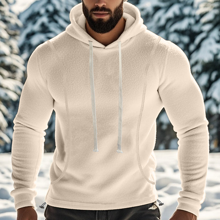 Herren Fleece-Kapuzenpullover mit praktischen Taschen Echoarchiv