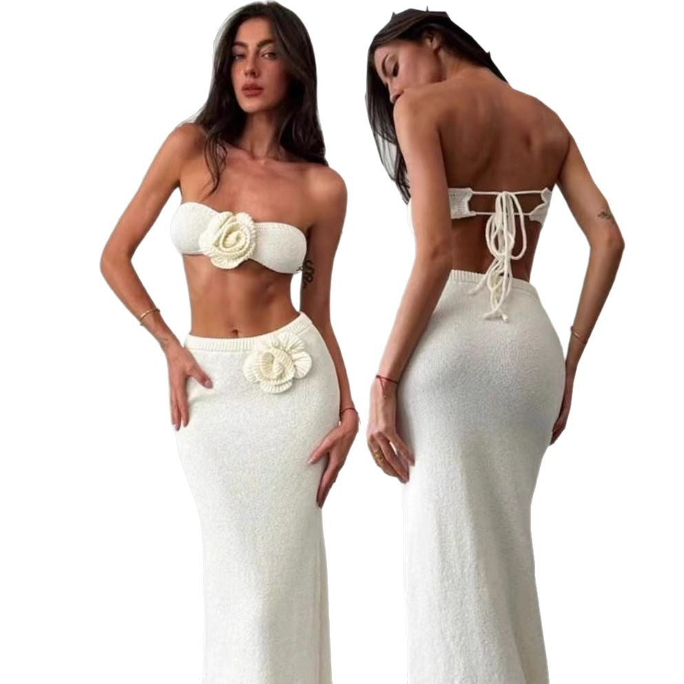 Damen Bandeau-Top und knitted Rock Set Echo Archiv