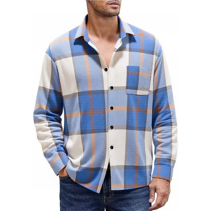 Herren nan oversized kariertes Flanellhemd mit Brusttasche und klassischem Knopfverschluss Echo Archiv