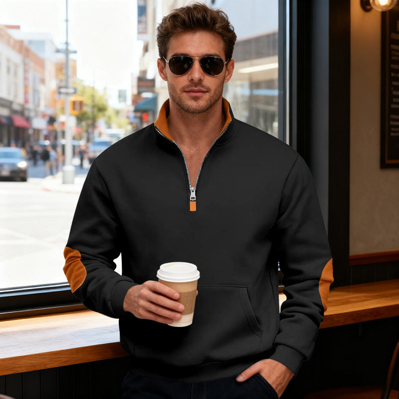 Herren modischer Kapuzenpullover mit Reißverschluss und praktischen Taschen Echoarchiv