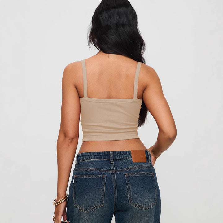 Damen Crop Top mit feinen Rippdetails Echo Archiv
