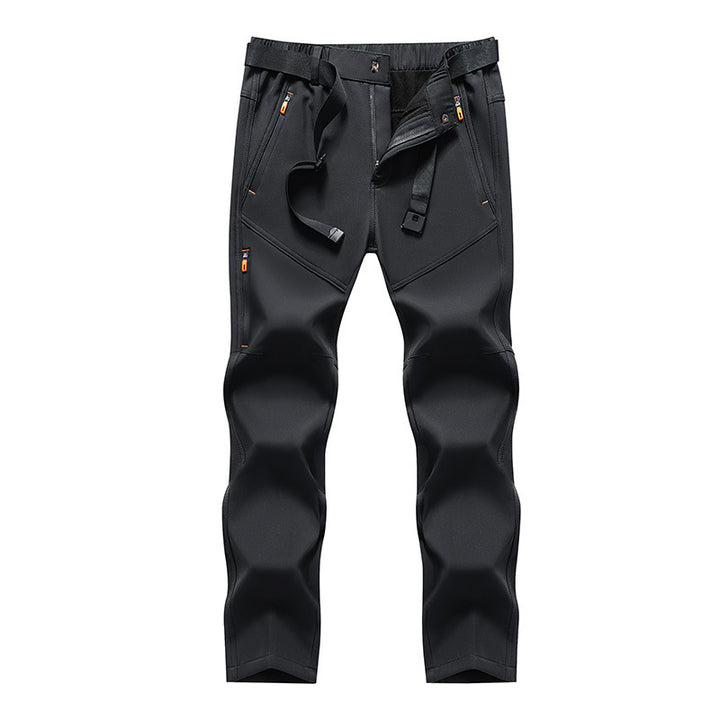 Herren Technische Softshell‑Outdoorhose mit vorgeformten Knien, wasserabweisenden Reißverschlüssen & integriertem Gürtel Echoarchiv