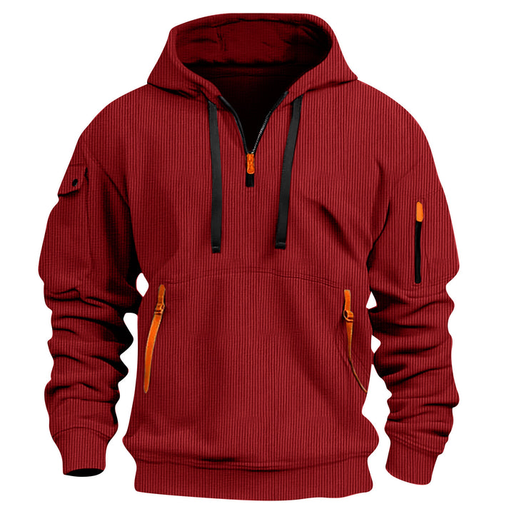 Herren sportlicher Kapuzenpullover mit innovativem Reißverschluss und praktischen Taschen Echoarchiv