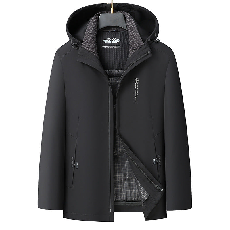 Herren Wasserabweisende Softshell-Manteljacke mit Thermofutter und Kapuze Echo Archiv