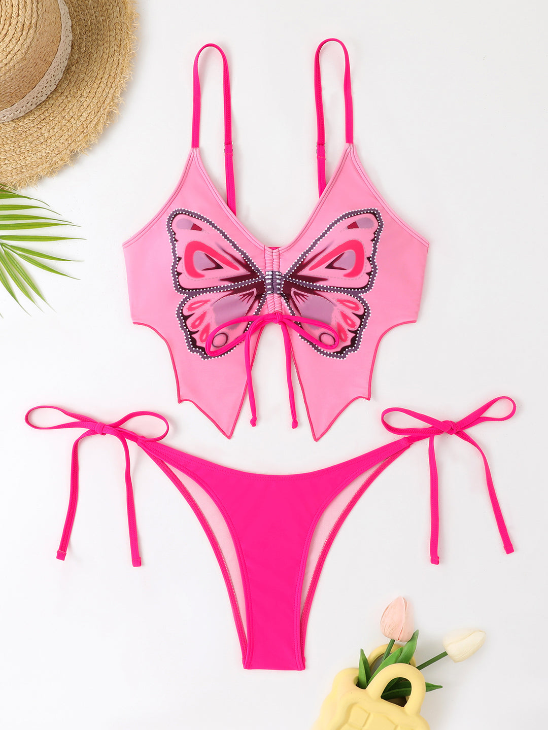 Damen Buntes Bikini-Set mit Schmetterlingsdesign Echo Archiv