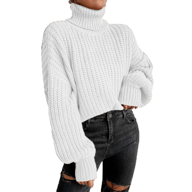 Damen nan grober Rollkragenpullover mit Oversize-Ärmeln und gerippten Bündchen Echo Archiv