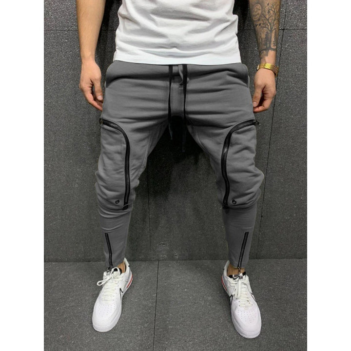 Herren Sportliche Jogginghose mit stylischen Reißverschlüssen und körpernahem Schnitt Echoarchiv