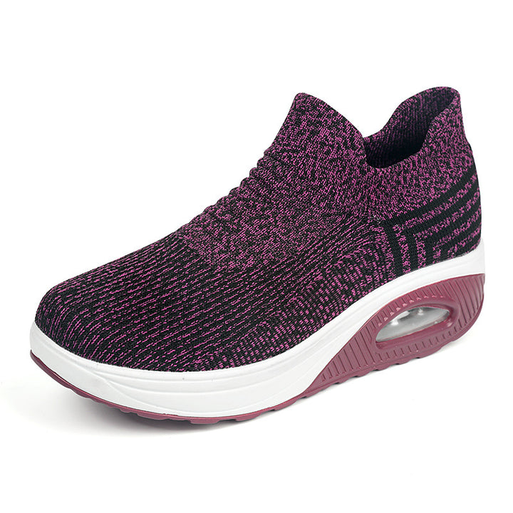 Damen nan gestrickter Schlupf-Walking-Sneaker mit anatomischer Pronationsstütze, Luftpolster-Zwischensohle und sockenähnlichem Schaft Echo Archiv