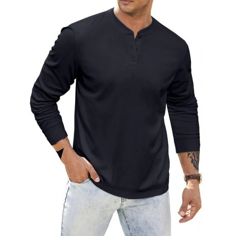Herren langärmliges Shirt mit Knopfleiste und bequemer Passform Echoarchiv
