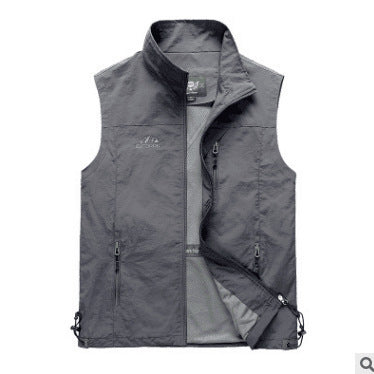 Herren Utility-Outdoorweste mit atmungsaktivem Meshfutter, Reißverschluss‑Taschen und verstellbarem Saum Echoarchiv