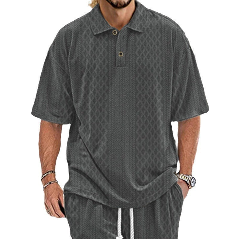 Herren Polohemd mit strukturiertem Design und bequemer Passform Echoarchiv