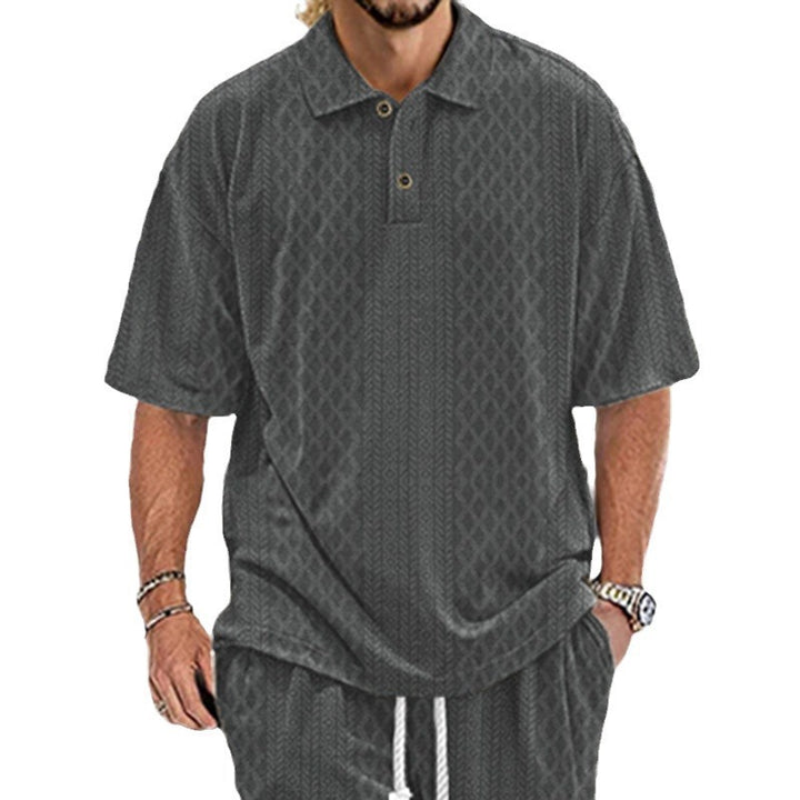 Herren Polohemd mit strukturiertem Design und bequemer Passform Echoarchiv