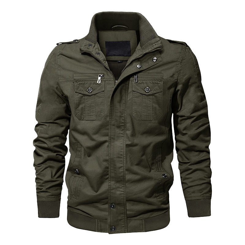 Herren nan Canvas-Utility-Blouson mit hochgeschlossenem Stehkragen, Pattentaschen und elastischem Saum Echo Archiv