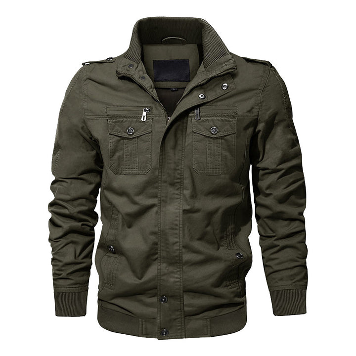 Herren nan Canvas-Utility-Blouson mit hochgeschlossenem Stehkragen, Pattentaschen und elastischem Saum Echo Archiv