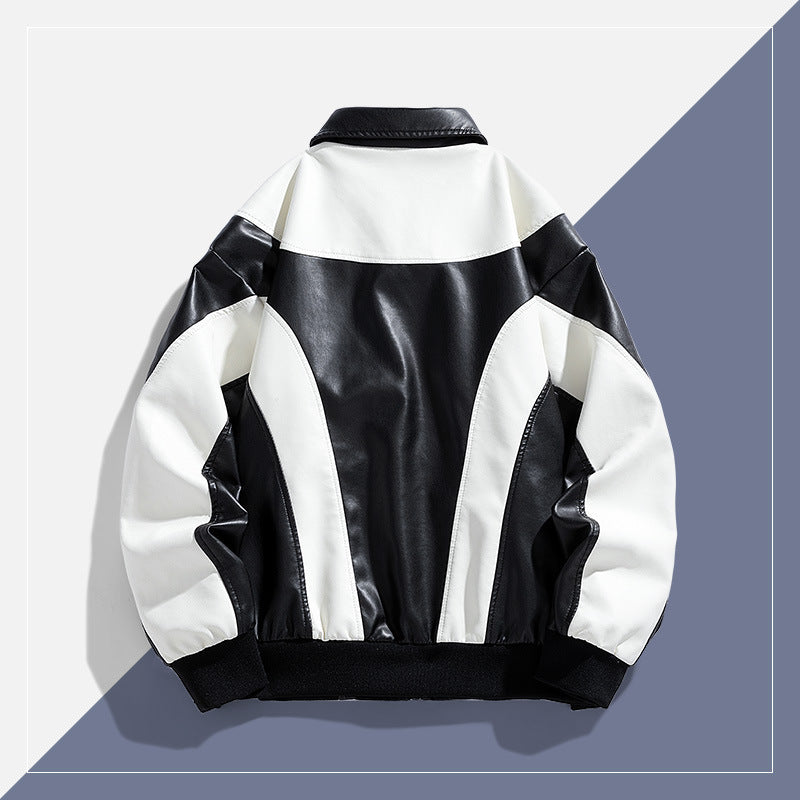 Herren Modische Streetwear Lederjacke Echo Archiv