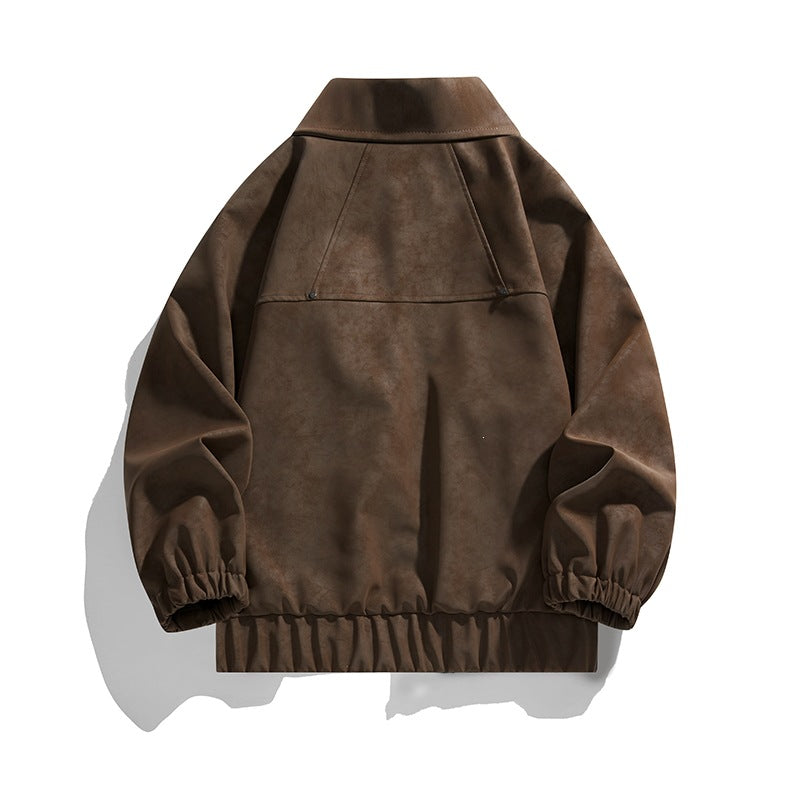 Herren Kunstvelours‑Bomberjacke im Oversize‑Boxy‑Cut mit Zwei‑Wege‑Reißverschluss & elastischem Saum Echoarchiv