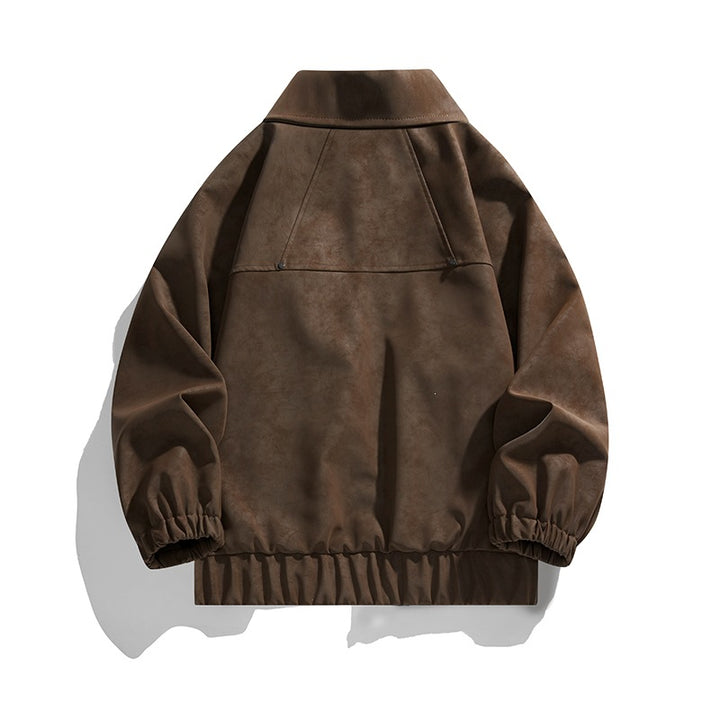 Herren Kunstvelours‑Bomberjacke im Oversize‑Boxy‑Cut mit Zwei‑Wege‑Reißverschluss & elastischem Saum Echoarchiv