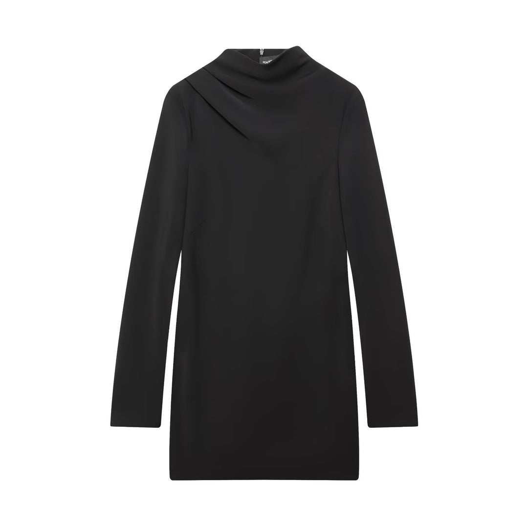 Damen Enganliegendes Minikleid mit drapiertem Stehkragen Echoarchiv
