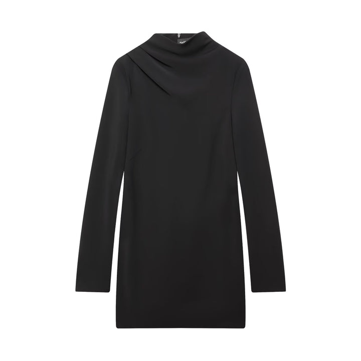 Damen Enganliegendes Minikleid mit drapiertem Stehkragen Echoarchiv
