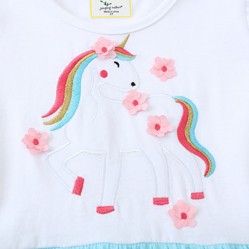 Mädchen Freizeitkleid mit zauberhaftem Einhorn-Motiv Echo Archiv