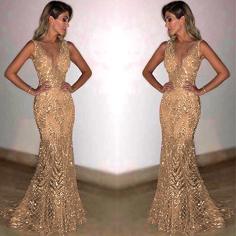 Damen Elegantes Abendkleid mit schimmernden Pailletten und figurbetontem Schnitt – Élara