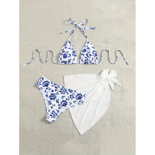Damen Bikini-Set mit floralem Design und trendigem Wickeltuch Echo Archiv
