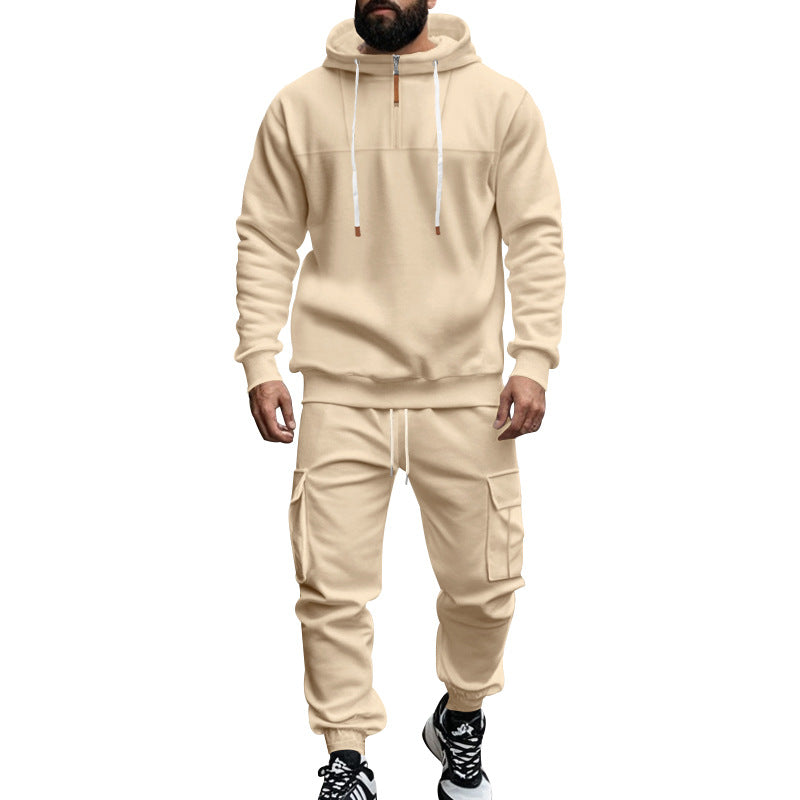 Herren nan Cargo-Jogginganzug mit Halbzip-Kapuzenpullover und tapered Cargohose Echo Archiv