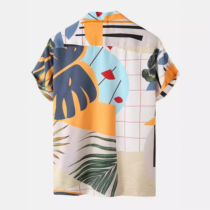 Herren sommerliches Freizeitset mit floralem Druck Echoarchiv