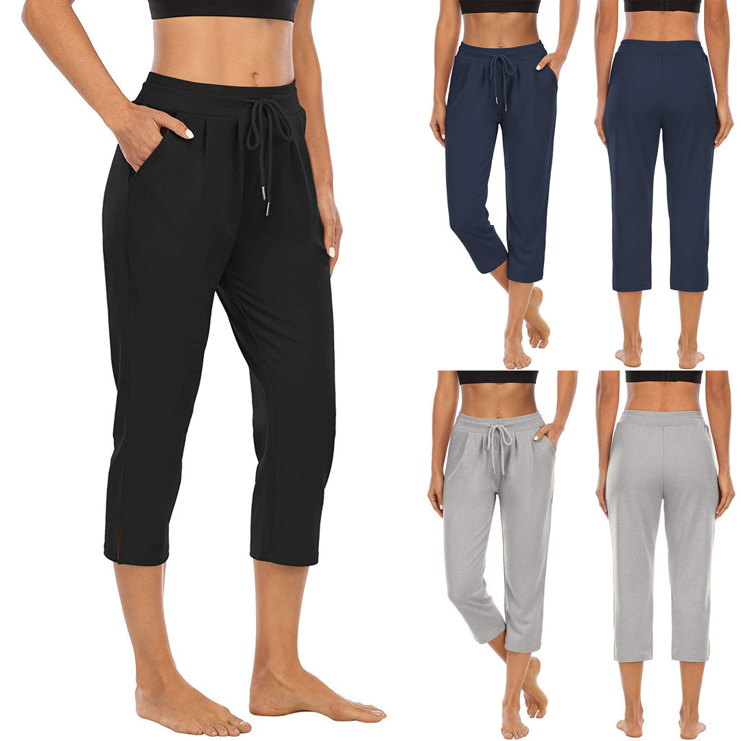 Damen nan komfortable Loungehose mit hohem Bund Tunnelzug Seitentaschen und leichtem Stretch Echo Archiv