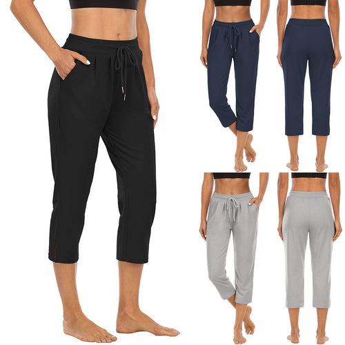 Damen nan komfortable Loungehose mit hohem Bund Tunnelzug Seitentaschen und leichtem Stretch Echo Archiv