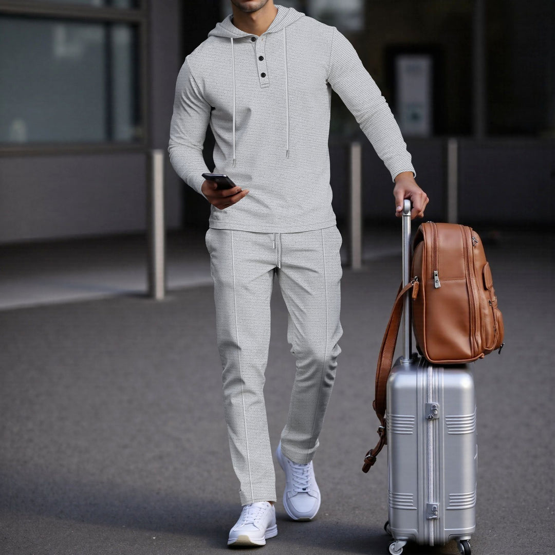 Herren sportives Hoodie und Jogginghose Set im strukturierten Design Echoarchiv