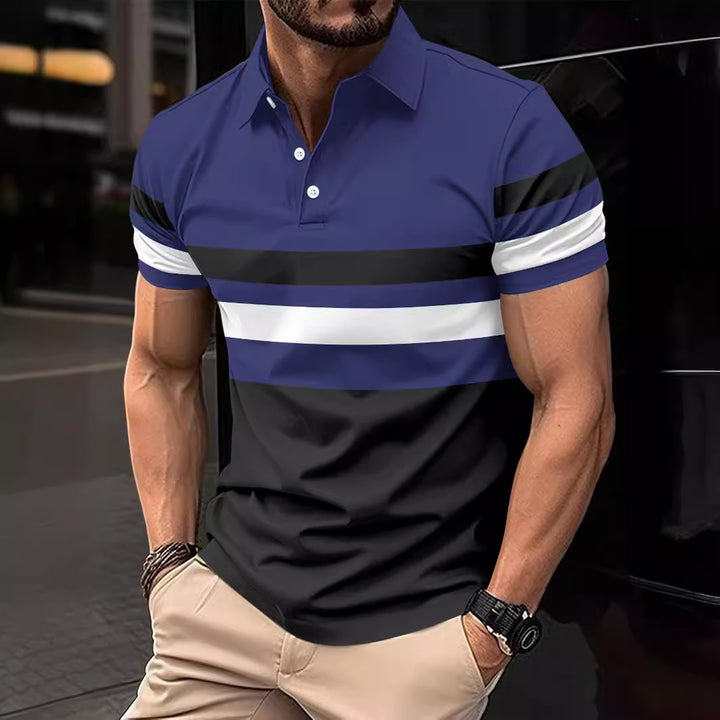 Herren Trendy Gestreiftes Aktiv Polo-Shirt Echoarchiv