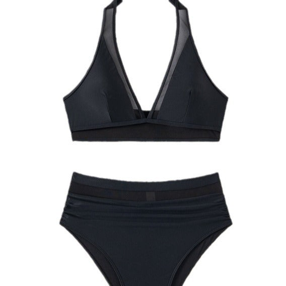 Damen Hochtaillierter Bikini mit transparenten Einsätzen und raffiniertem Schnitt Echo Archiv